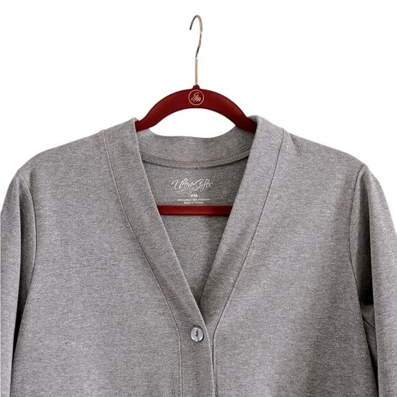 Gray Cardigan with Long Sleeves and Relaxed Fit MP - Picture 2 of 6